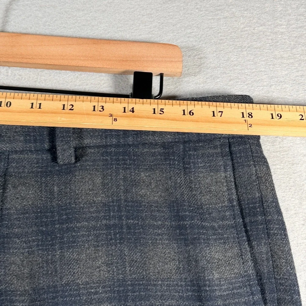 Vintage Banana Republic Aiden Fit Plaid Wool‎ Dress Pants Mens 35x30 Navy Formal